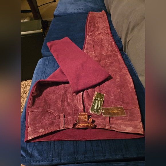 Hal Rubenstein Suede Leather Front Skinny Legged Pants Size 8 NWT - Picture 4 of 5